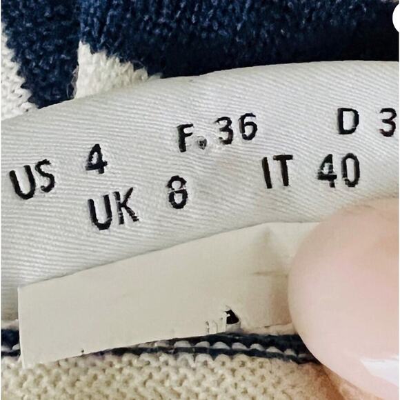 Akris Punto Stripe Peplum Tunic Top Navy White Sleeveless 4 - Picture 5 of 9